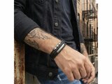 Lotus Style | Bracelet | Acier | Cuir | Noir | LS2593-2/1_
