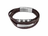 Lotus Style | Bracelet | Acier | Cuir | Marron | LS2593-2/2_