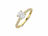 Diamants de Laboratoire | Bague | Or Jaune | Diamants de Synthèse 0.70ct 0.15ct | IGI | LAB19_
