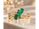 Loumya Gold "Or" | Bague | Or Jaune | Emeraudes 0.54ct | Diamants 0.25ct | D26-038_