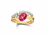 Loumya Gold "Or" | Bague | Or Jaune | Topaze Rose 1.40ct | Diamants 0.35ct | D26-043_
