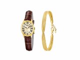 Lotus | Femme | Quartz | Cuir | Montre + Bijou | 19019/2_