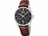 Lotus | Homme | Acier Inoxydable | Cuir | Brun | 19073/4_