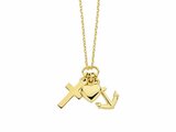Loumya Gold "Or" | Pendentif | Or Jaune | Foi Espérance Charité | AH0065B_