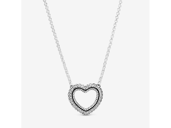 Pandora | Cœur Ouvert Motif Maille Serpent Pavé Pandora | Cœur Ouvert Motif Maille Serpent Pavé