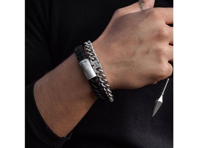 AZE Jewels | Bracelet | Iron big wave black | AZ-BL001-A AZE Jewels | Bracelet | Iron big wave black | AZ-BL001-A