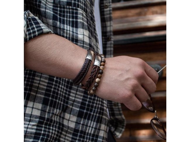 AZE Jewels | Bracelet | Iron big wave brown | AZ-BL001-B AZE Jewels | Bracelet | Iron big wave brown | AZ-BL001-B