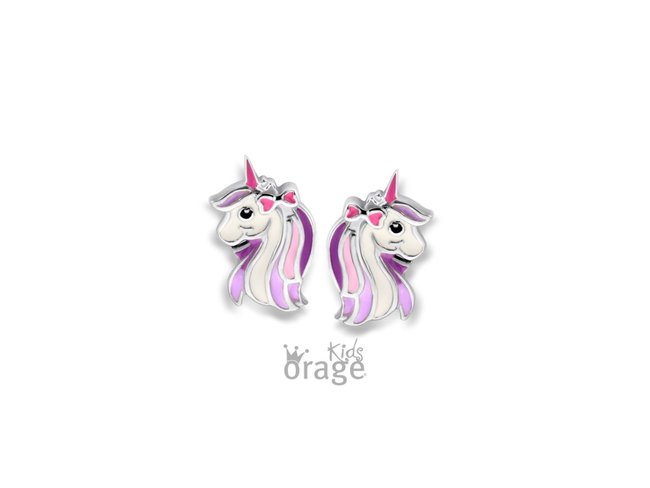 Orage Kids | Boucles d'Oreilles | Argent | Licorne | Lila | K2565