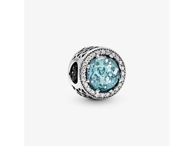 Pandora | Charm | Cœurs radieux bleu glacier | 791725NGL