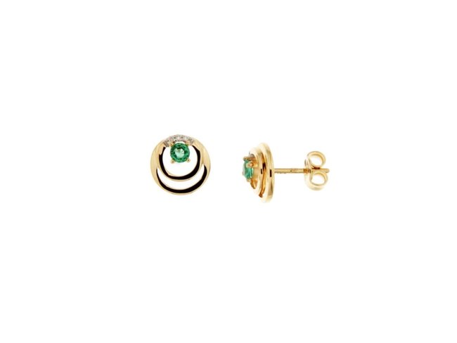 Loumya Gold | Boucles d'Oreilles | Or jaune | Emeraude|Diamants Loumya Gold | Boucles d'Oreilles | Or jaune | Emeraude|Diamants