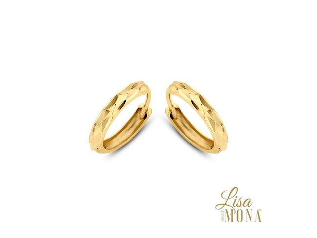 Lisa Mona 14K | Créoles | Or Jaune | 12mm | G0048 Lisa Mona 14K | Créoles | Or Jaune | 12mm | G0048