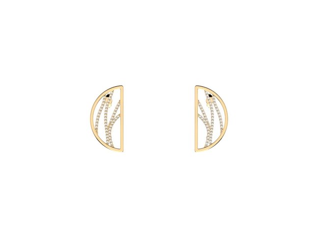 Les Georgettes | Demi-Lunes | Perroquet | 30mm | Doré | 7032634 Les Georgettes | Demi-Lunes | Perroquet | 30mm | Doré | 7032634