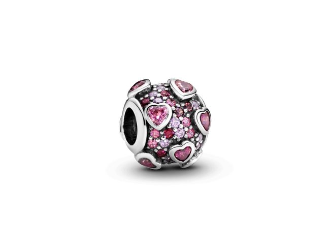Pandora | Charm | Coeurs Surélevés | 796555CZSMX Pandora | Charm | Coeurs Surélevés | 796555CZSMX