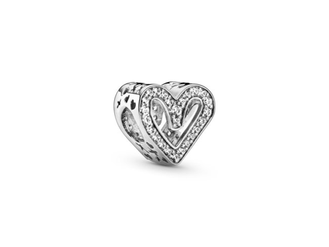 Pandora | Charm | Cœur Dessiné Scintillant | 798692C01 Pandora | Charm | Cœur Dessiné Scintillant | 798692C01