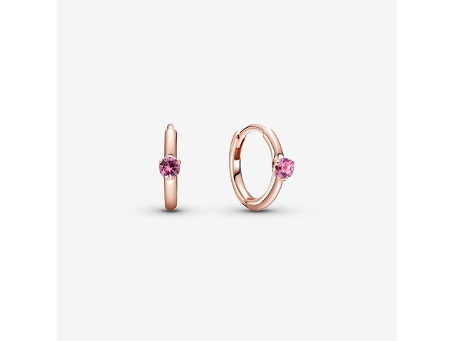 Pandora | Créoles | Enveloppantes Solitaire Rose | 289304C03