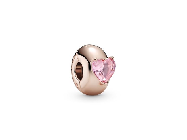 Pandora | Charm | Clip | Solitaire Cœur Rose | 789203C01 Pandora | Charm | Clip | Solitaire Cœur Rose | 789203C01