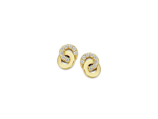 Naiomy Silver | Boucles d'Oreilles | Plaqué Or | Oxyde de Zirconium | B0M10