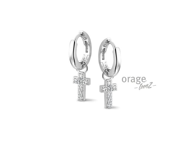 Orage Kids | Créoles | Argent | Croix | T403