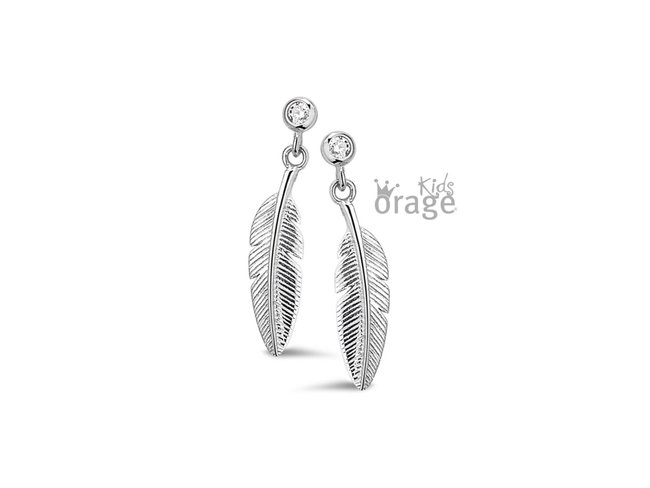 Orage Kids | Boucles d'Oreilles | Argent | Plume | K2322