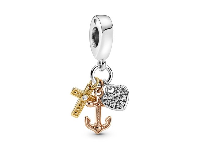 Pandora | Charm | Croix Coeur & Ancre Tricolore |799354C01