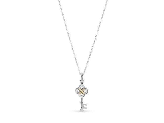 Pandora | Collier | Clé et Fleur Bicolore | 399339C01 Pandora | Collier | Clé et Fleur Bicolore | 399339C01
