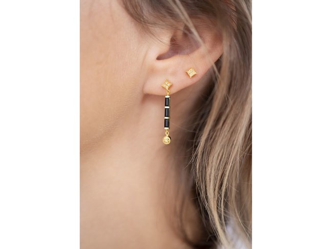Diamanti Per Tutti | Boucles d'Oreilles | Plaqué Or | Onyx | M1853 DO Diamanti Per Tutti | Boucles d'Oreilles | Plaqué Or | Onyx | M1853 DO