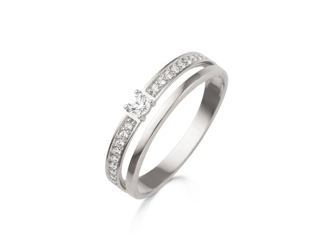 Loumya Gold | Bague | Or Blanc | Oxyde de Zirconium | BE062829/Z Loumya Gold | Bague | Or Blanc | Oxyde de Zirconium | BE062829/Z
