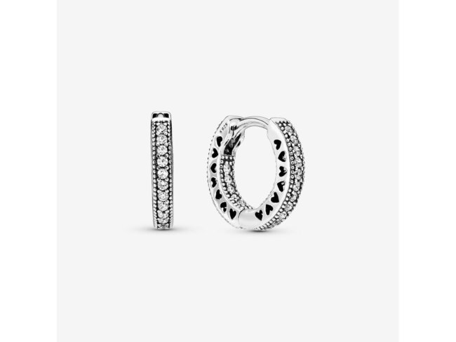 Pandora | Créoles | Argent | Cœur Pavé | 296317CZ Pandora | Créoles | Argent | Cœur Pavé | 296317CZ
