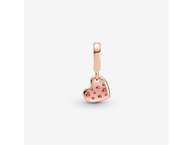 Pandora | Charm | Cœur Incliné Pavé Rouge | 789404C02 Pandora | Charm | Cœur Incliné Pavé Rouge | 789404C02