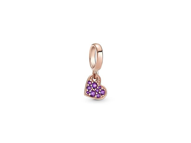 Pandora | Charm | Cœur Incliné Pavé Violet Royal | 789404C03