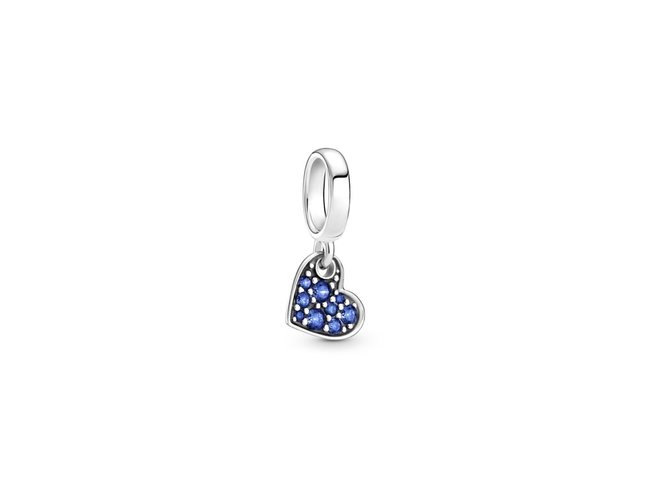 Pandora | Charm |Cœur Incliné Pavé Bleu Stellaire| 799404C01 Pandora | Charm |Cœur Incliné Pavé Bleu Stellaire| 799404C01