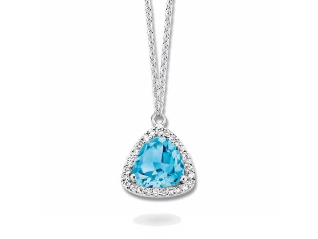 One More 18K | Collier | Etna | Or Blanc| Topaze Blue | Diamants