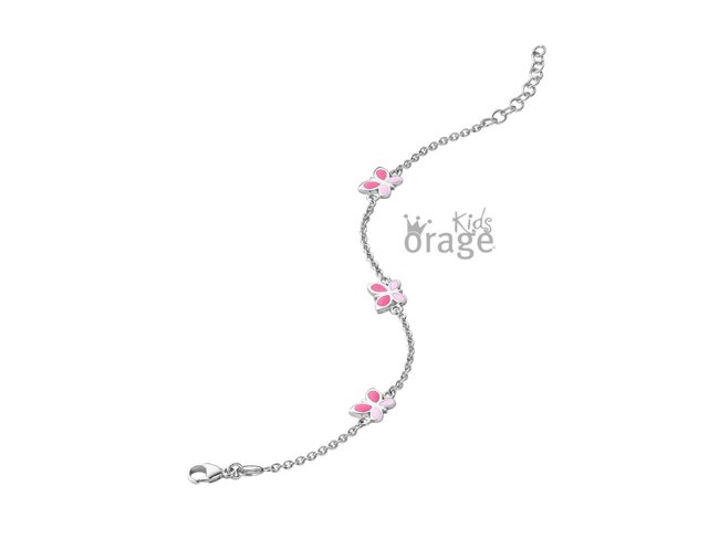 Orage Kids Tee | Bracelet | Argent | Papillon | Rose | K2078