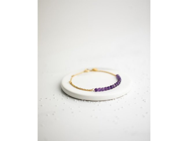Didyma | Bracelet | Xanthi Violet | Améthyste | 4-5 mm | Doré | XA2
