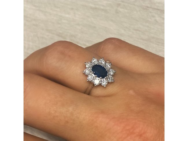 Loumya Gold 18K | Bague | Or Blanc | Diamants | Saphir | RN6104SA Loumya Gold 18K | Bague | Or Blanc | Diamants | Saphir | RN6104SA