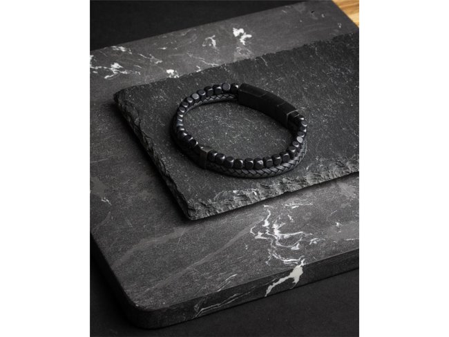 GEMINI | Bracelet | Double | Black | Agate | 4mm | O31