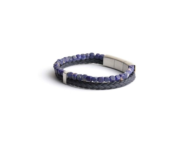 GEMINI | Bracelet | Double | Blue | 4 mm | O33