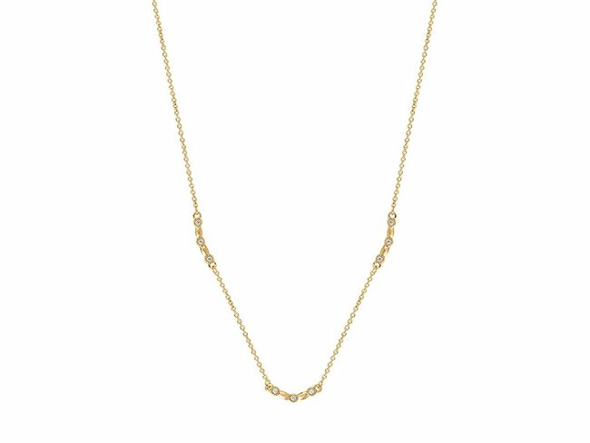 Saunier Arg. | Collier | Plaqué Or | Oxyde de Zirconium7039303 01 Saunier Arg. | Collier | Plaqué Or | Oxyde de Zirconium7039303 01