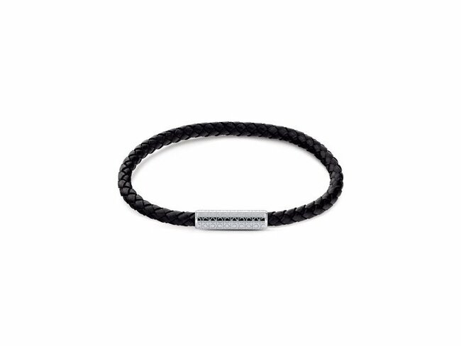 Calvin Klein. | Bracelet | Homme | Cuir Noir | Acier | 35000101
