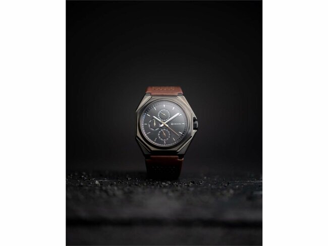 Gemini Watches | Homme | Quartz | Acier | Cuir Marron | 44mm | LUX06 Gemini Watches | Homme | Quartz | Acier | Cuir Marron | 44mm | LUX06