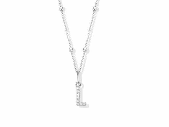 Naiomy Silver | Collier | Argent | Oxyde de Zirconium | Lettre L | B0A1L