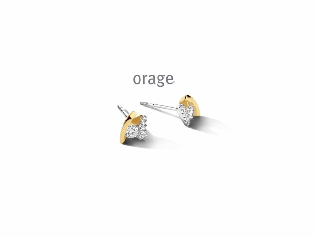 Orage | Boucles d'Oreilles | Argent | Bicolore | Oxyde de Zirconium | AT059