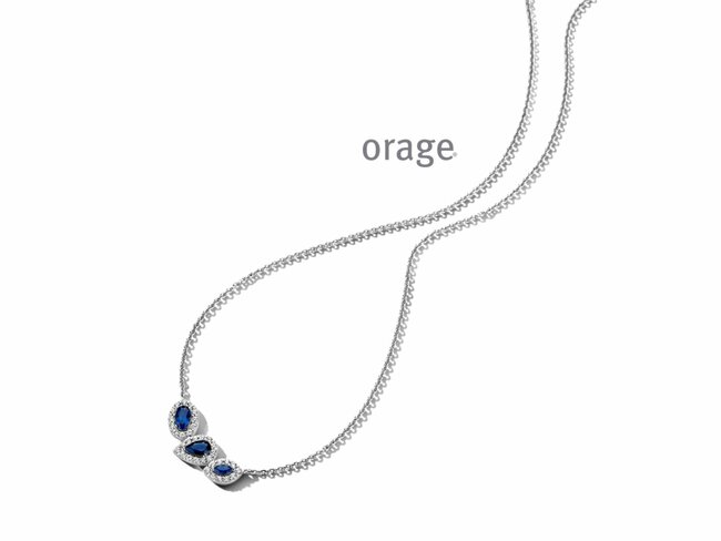 Orage | Collier | Argent | Oxyde de Zirconium | Bleu | AT119