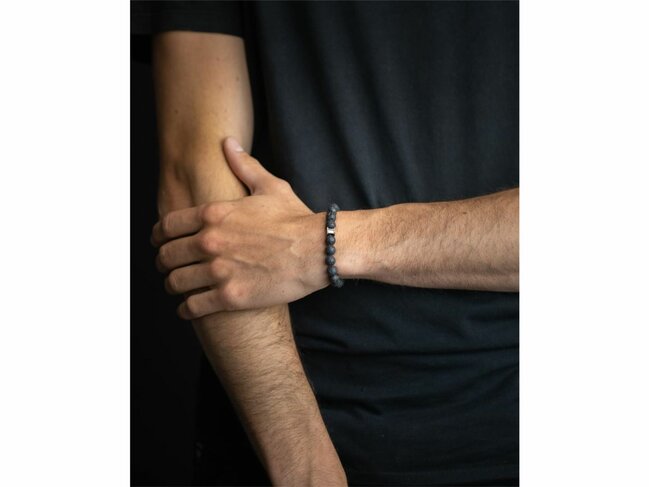GEMINI | Bracelet | Deep Black Lava | Pierre de Lave | 8mm | D3
