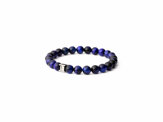 GEMINI | Bracelet | Gem Dark Blue | Oeil de Tigre | 8mm | G4
