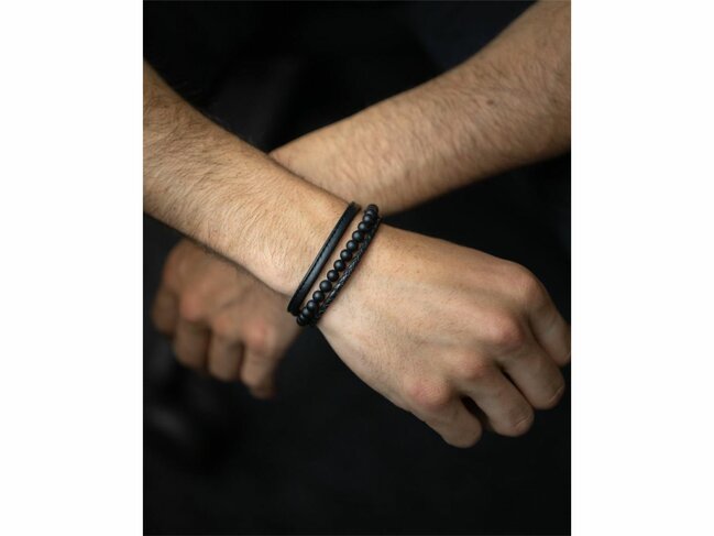 GEMINI | Bracelet | Triple Black | Onyx | 6mm | TR1