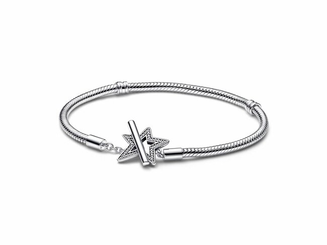 Pandora | Bracelet | Moments | Fermoir en T Étoile Asymétrique | 592357C01 Pandora | Bracelet | Moments | Fermoir en T Étoile Asymétrique | 592357C01