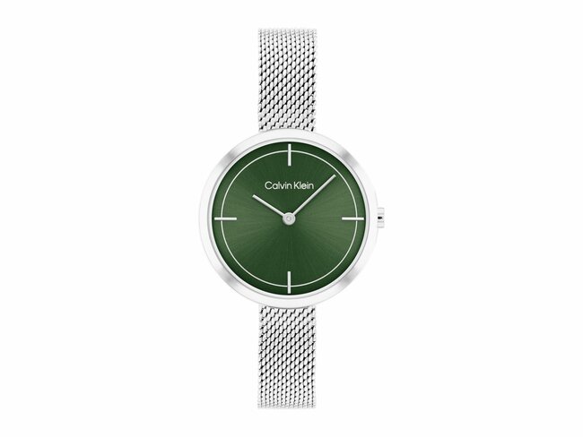 Calvin Klein | Femme | Quartz | Milanais Argenté | Vert | 25200185 Calvin Klein | Femme | Quartz | Milanais Argenté | Vert | 25200185