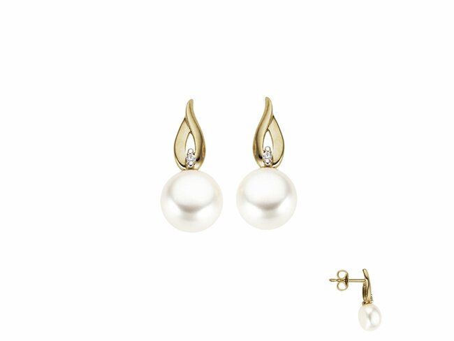 Loumya Gold 18K | Boucles d'Oreilles | Or Jaune | Diamants | Perles de Culture | 065561/PA