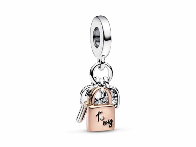 Pandora | Charm | Triple Clé, Cadenas & Cœur Bicolore | 782506C01 Pandora | Charm | Triple Clé, Cadenas & Cœur Bicolore | 782506C01